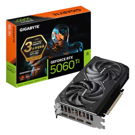 [기가바이트] 지포스 <B>RTX5060 Ti </B> WINDFORCE MAX OC [D7 <B>8GB</B>] +