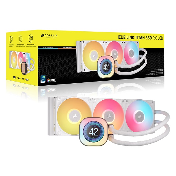 [CORSAIR] ICUE LINK TITAN 360 RX LCD (화이트) +