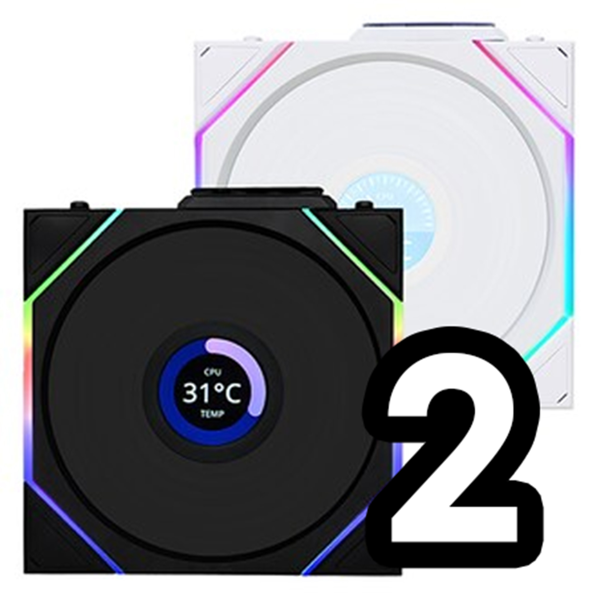 [리안리] UNI FAN TL Wireless LCD 2EA (블랙/화이트) +