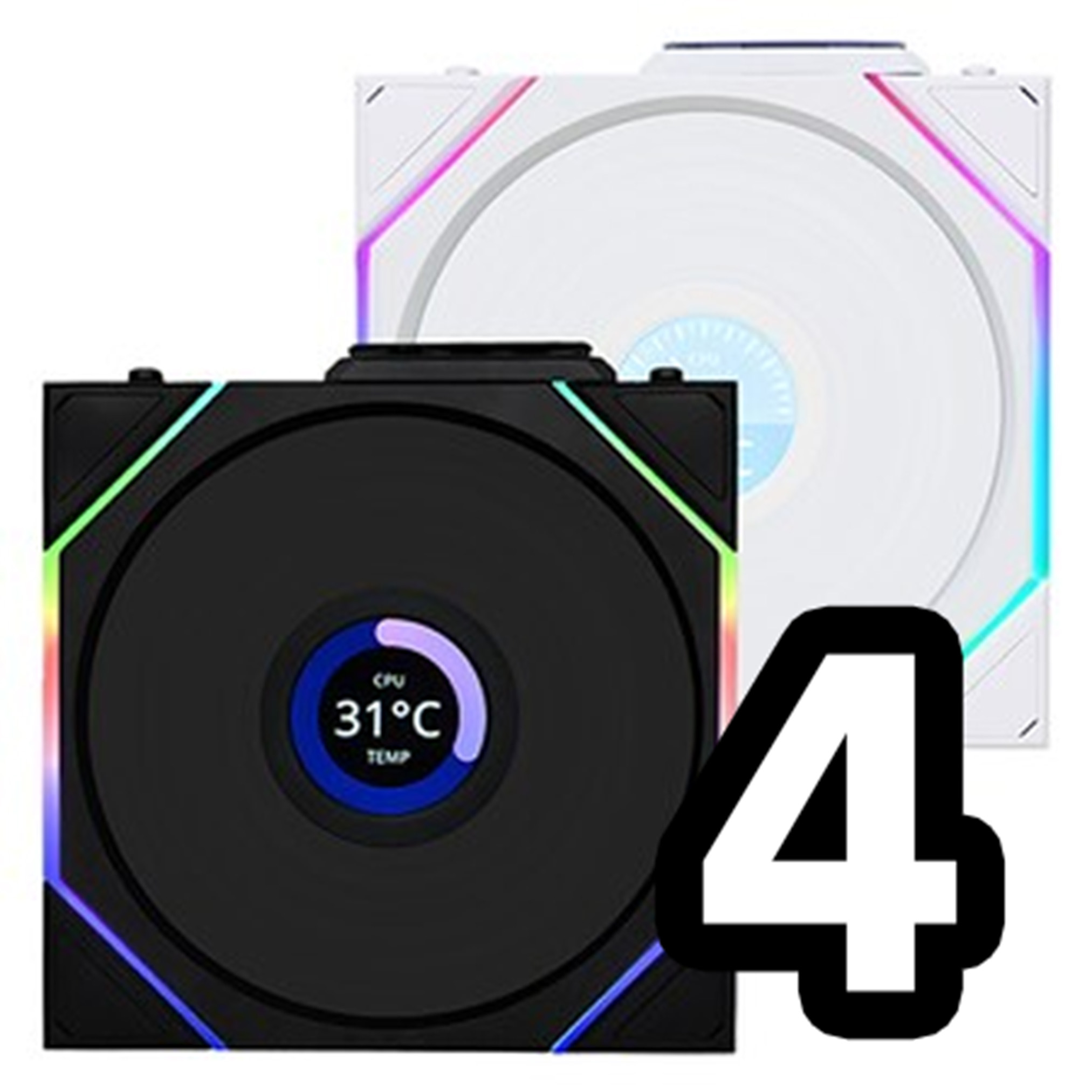 [리안리] UNI FAN TL Wireless LCD 4EA (블랙/화이트) +