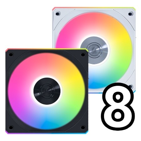 [리안리] UNI FAN CL FLEX 8EA(블랙/화이트) +